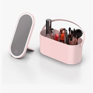 Portable Travel Led Lights Makeup Mirror Organizer